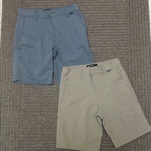 Hurley Boys Flat Front Shorts - Blue and Tan